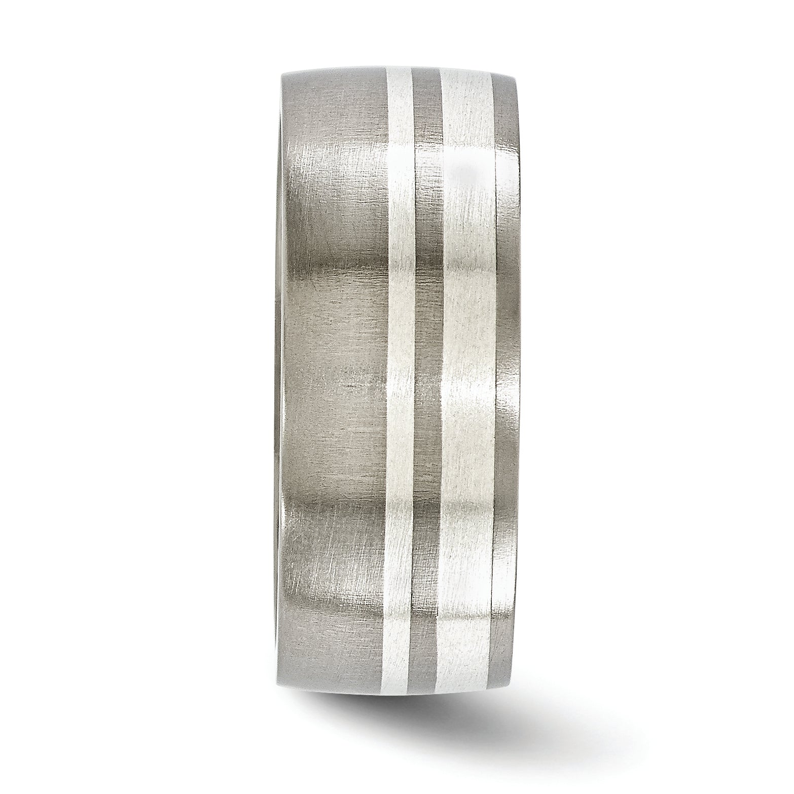 Edward Mirell Titanium and Argentium Sterling Silver Brushed 9mm Band Main image