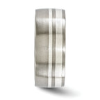 Edward Mirell Titanium and Argentium Sterling Silver Brushed 9mm Band