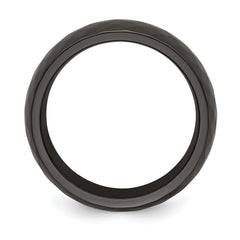 Edward Mirell Black Ti Polished Faceted 9mm Band