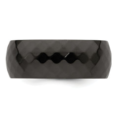 Edward Mirell Black Ti Polished Faceted 9mm Band
