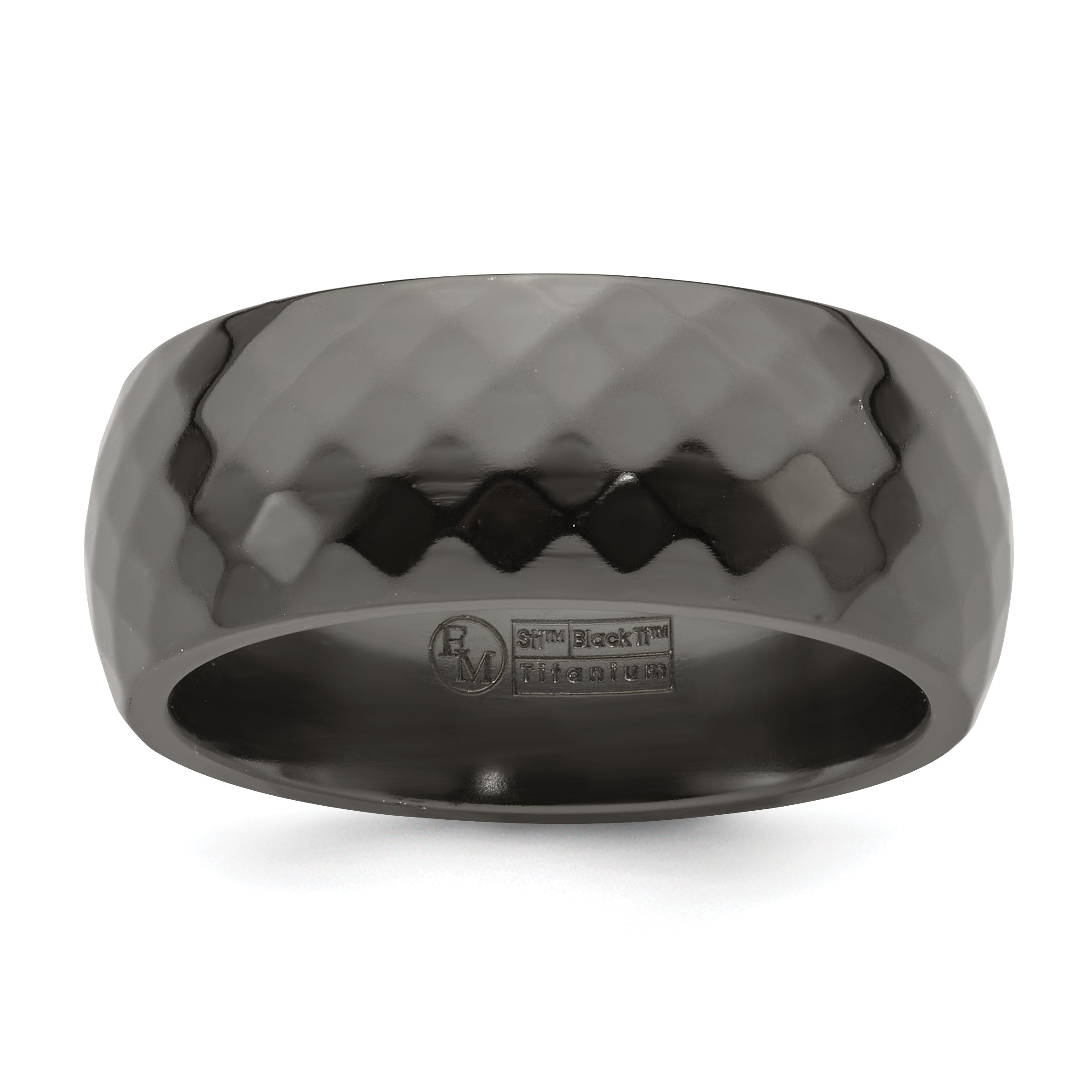 Edward Mirell Black Ti Polished Faceted 9mm Band Main image