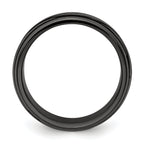 Edward Mirell Black Ti Polished Grooved Waves 10mm Band