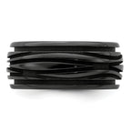 Edward Mirell Black Ti Polished Grooved Waves 10mm Band