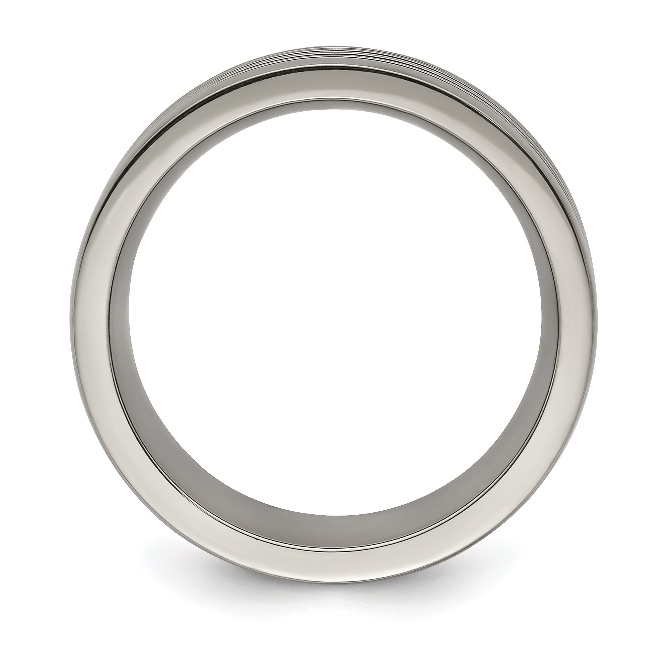 Edward Mirell Titanium with Blue Anodized Grooves Flat 10mm Band Secondary image
