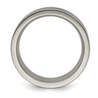 Edward Mirell Titanium with Blue Anodized Grooves Flat 10mm Band