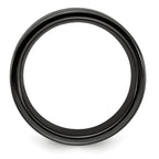 Edward Mirell Black Ti with Blue Anodized Grooves Flat 8.5mm Band