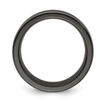 Edward Mirell Black Ti with Blue Anodized Grooves Flat 10mm Band