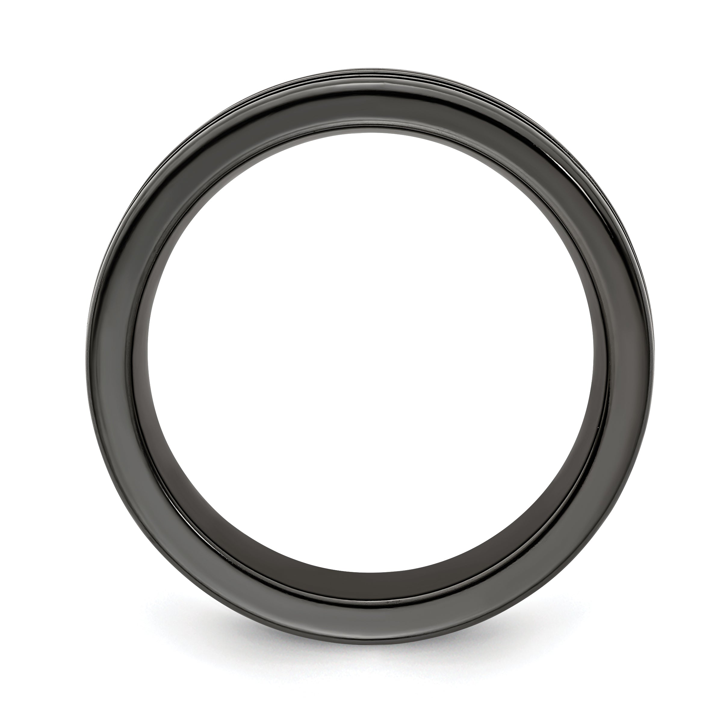 Edward Mirell Black Ti with Blue Anodized Grooves Flat 10mm Band