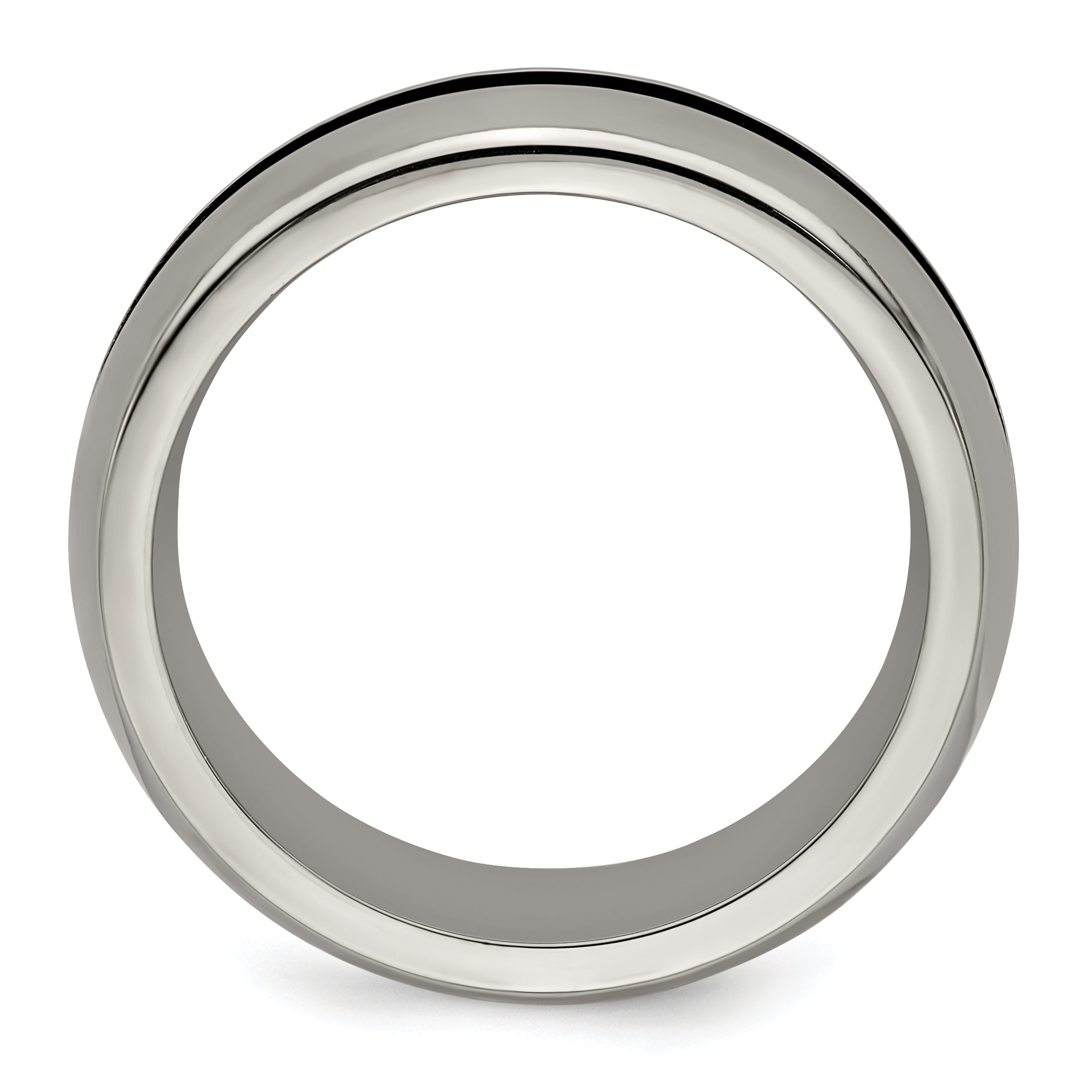 Edward Mirell Titanium with Blue Anodized Center Stripe Domed 7mm Band Secondary image
