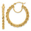 14k Polished and D/C Rope 2.95mm Hoop Earrings