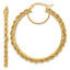 14k Polished and D/C Rope 2.95mm Hoop Earrings
