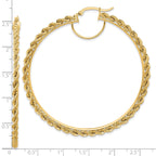 14k Polished and D/C Rope 2.95mm Hoop Earrings