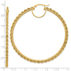 14k Polished and D/C Rope 2.95mm Hoop Earrings