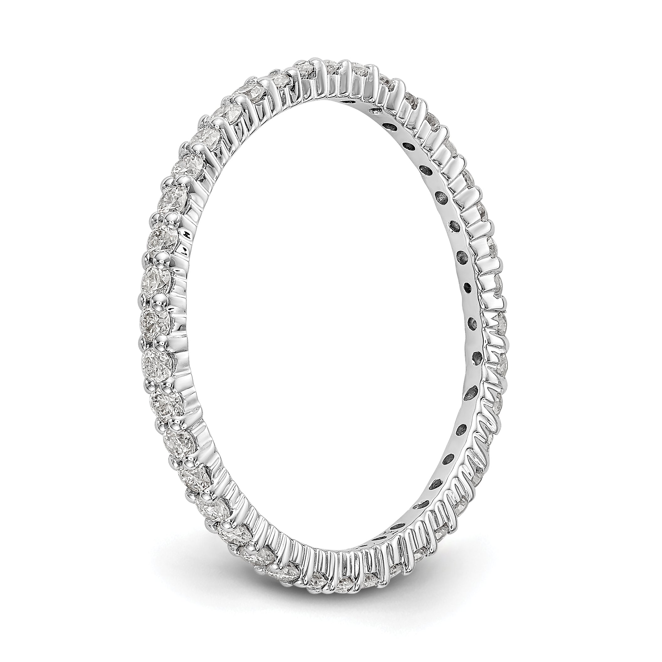 14k White Gold 1/2 carat Lab Grown Diamond VS/SI+ G+ Complete Size 9 Shared Prong Eternity Band