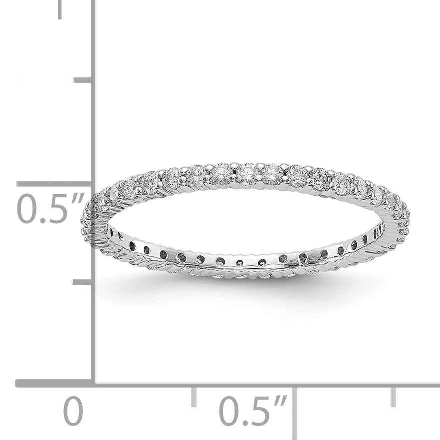 14k White Gold 1/2 carat Lab Grown Diamond VS/SI+ G+ Complete Size 9 Shared Prong Eternity Band