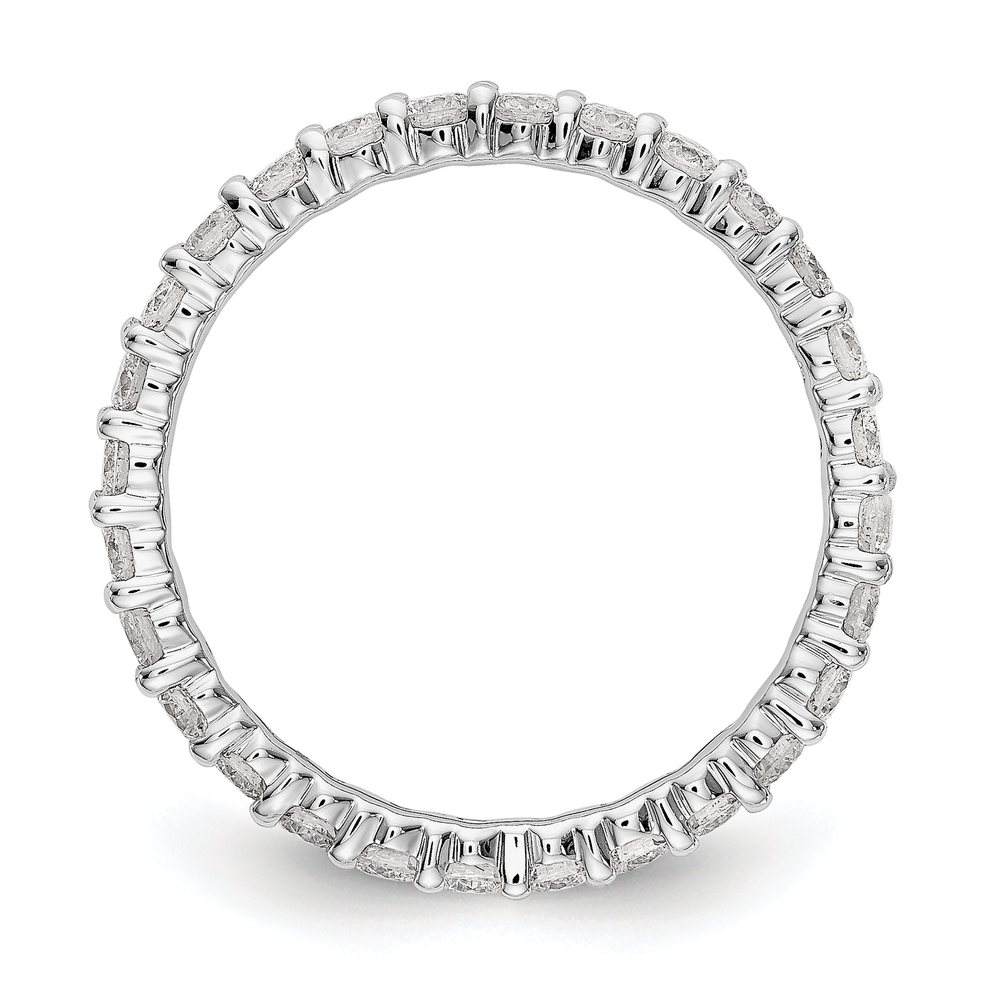 14k White Gold 1 carat Lab Grown Diamond VS/SI+ G+ Complete Size 9 Shared Prong Eternity Band Secondary image