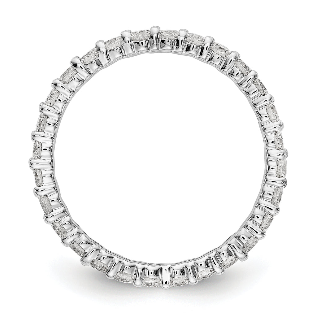 14k White Gold 1 carat Lab Grown Diamond VS/SI+ G+ Complete Size 8.5 Shared Prong Eternity Band
