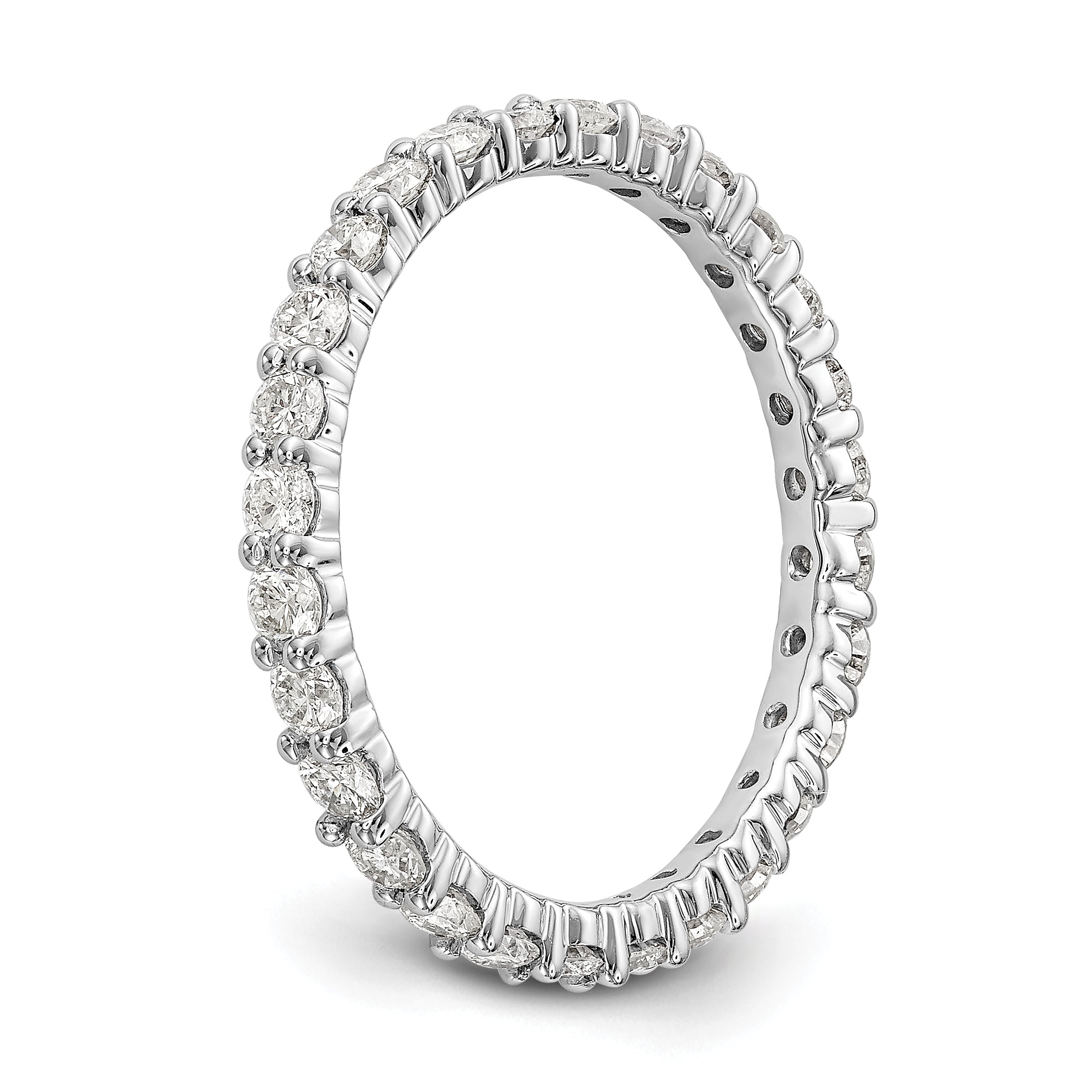 14k White Gold 1 carat Lab Grown Diamond VS/SI+ G+ Complete Size 8.5 Shared Prong Eternity Band