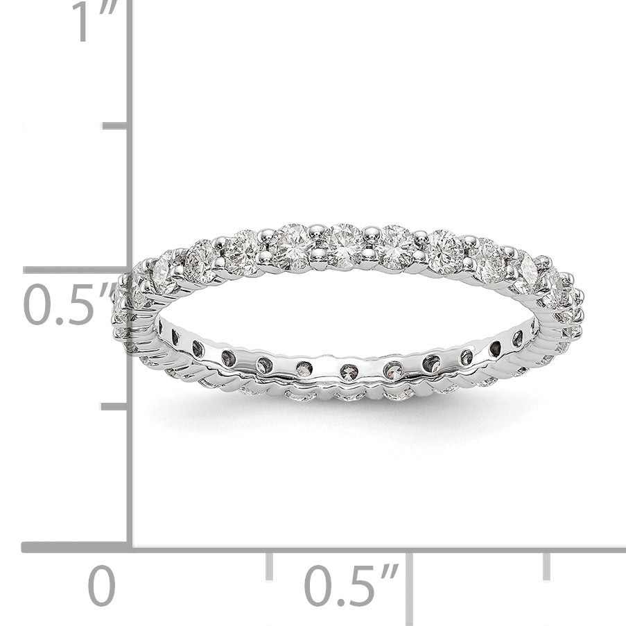14k White Gold 1 carat Lab Grown Diamond VS/SI+ G+ Complete Size 9 Shared Prong Eternity Band