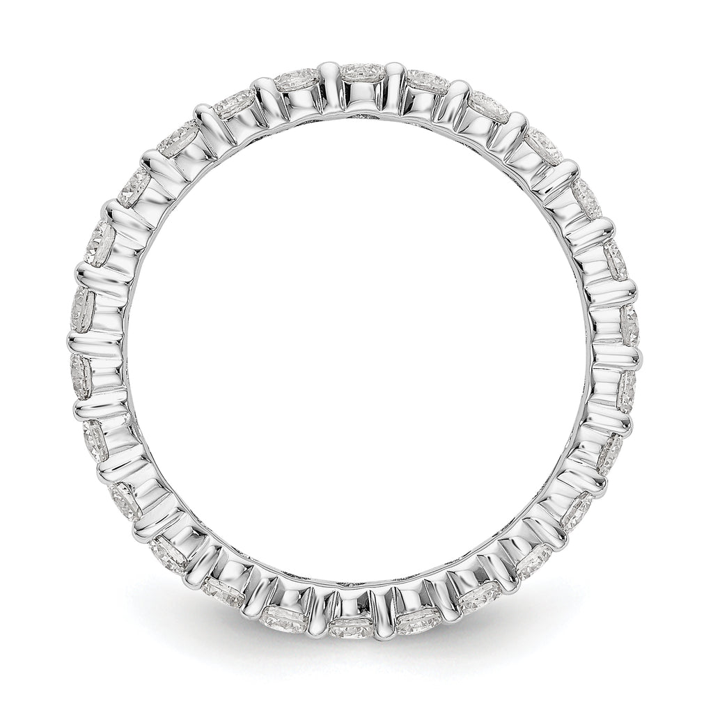 14k White Gold 1 1/2 carat Lab Grown Diamond VS/SI+ G+ Complete Size 9 Shared Prong Eternity Band