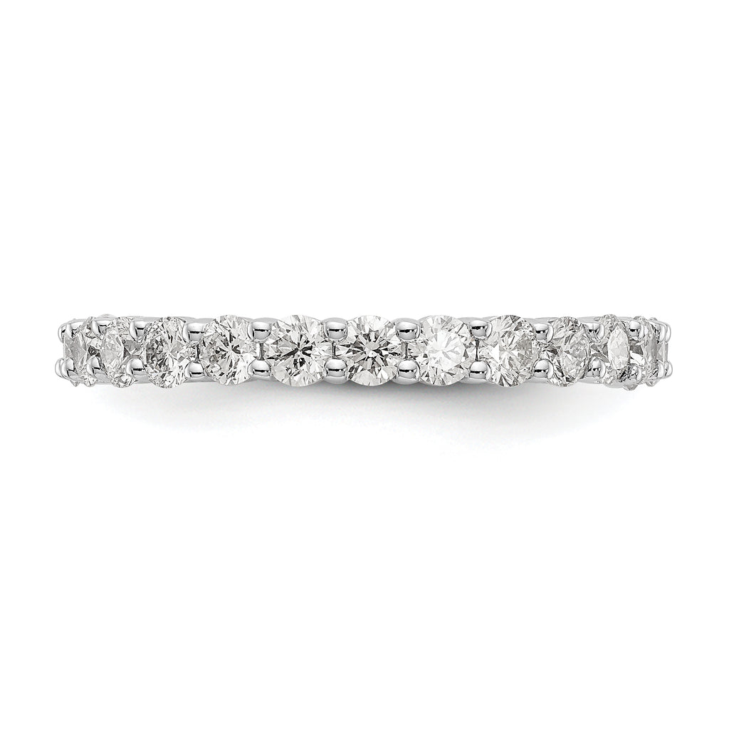 14k White Gold 1 1/2 carat Lab Grown Diamond VS/SI+ G+ Complete Size 8.5 Shared Prong Eternity Band