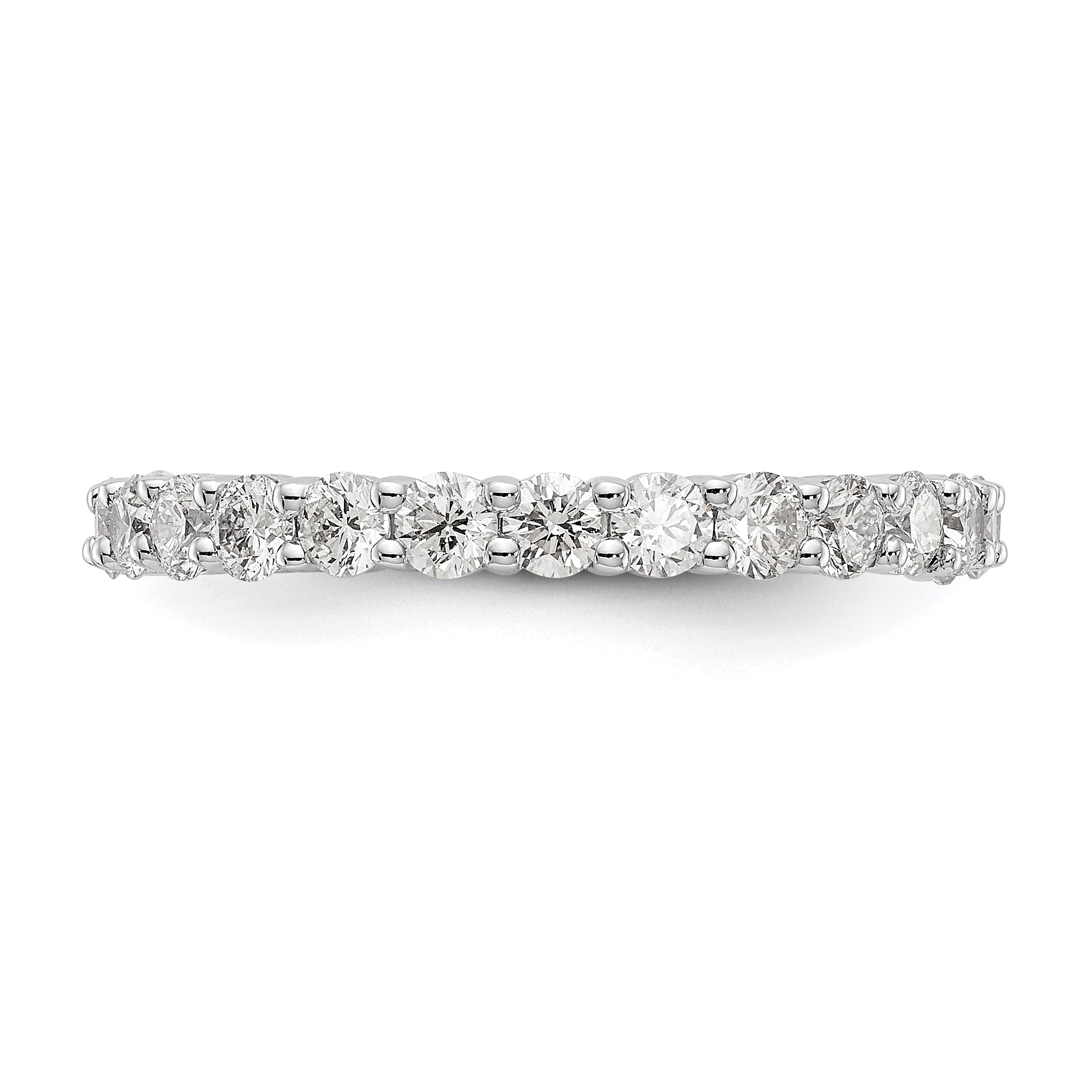 14k White Gold 1 1/2 carat Lab Grown Diamond VS/SI+ G+ Complete Size 8.5 Shared Prong Eternity Band