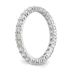 14k White Gold 1 1/2 carat Lab Grown Diamond VS/SI+ G+ Complete Size 8.5 Shared Prong Eternity Band