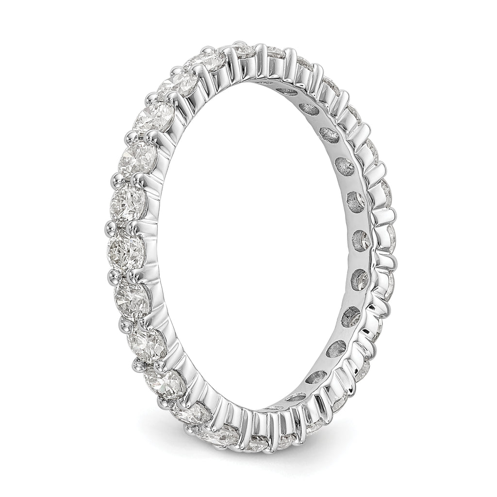 14k White Gold 1 1/2 carat Lab Grown Diamond VS/SI+ G+ Complete Size 9 Shared Prong Eternity Band