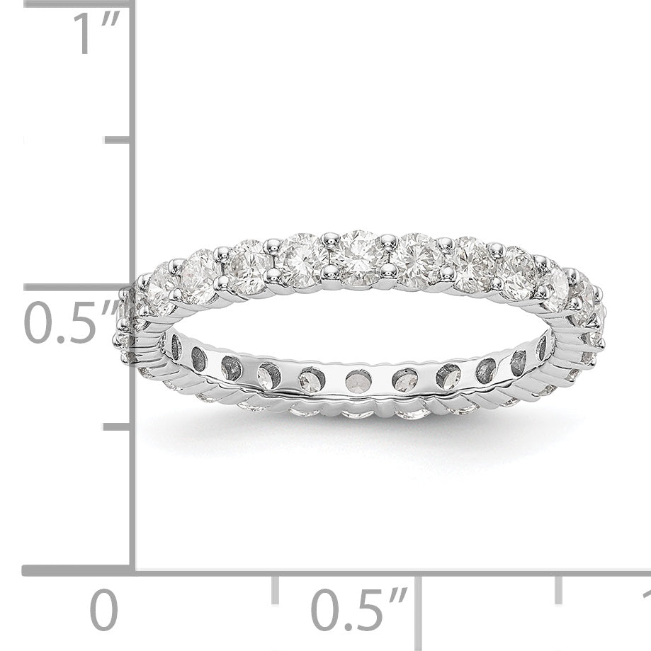 14k White Gold 1 1/2 carat Lab Grown Diamond VS/SI+ G+ Complete Size 9 Shared Prong Eternity Band