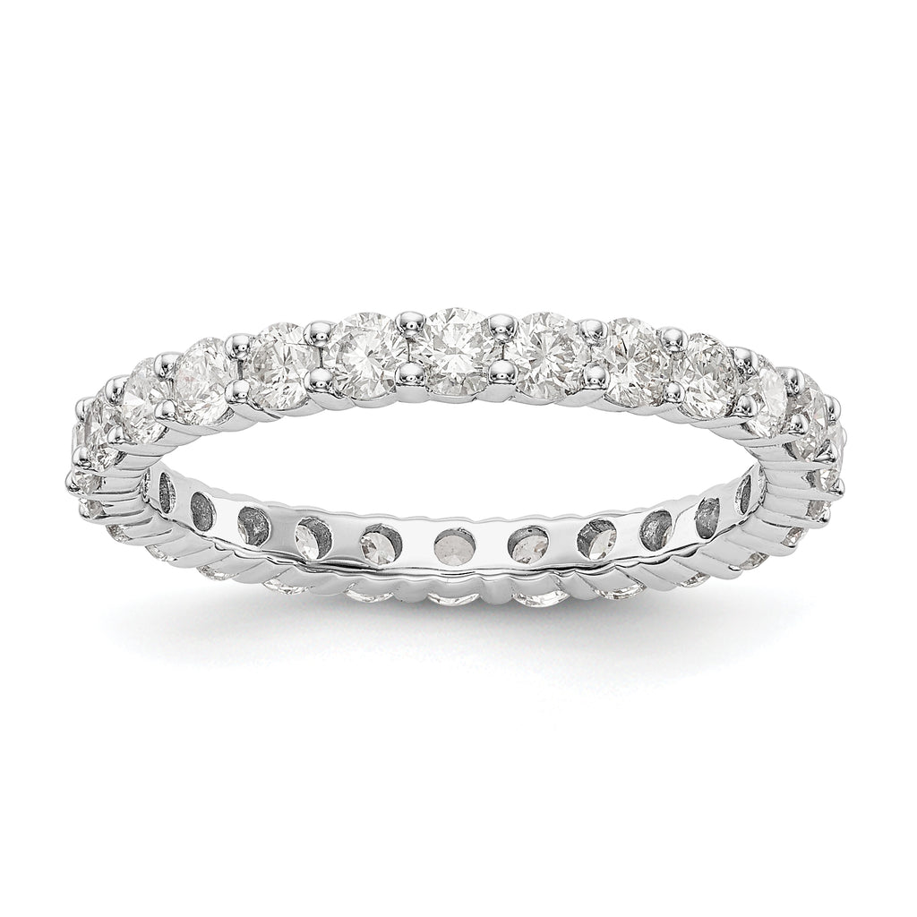 14k White Gold 1 1/2 carat Lab Grown Diamond VS/SI+ G+ Complete Size 9 Shared Prong Eternity Band