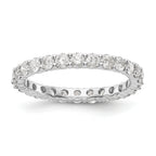 14k White Gold 1 1/2 carat Lab Grown Diamond VS/SI+ G+ Complete Size 9 Shared Prong Eternity Band