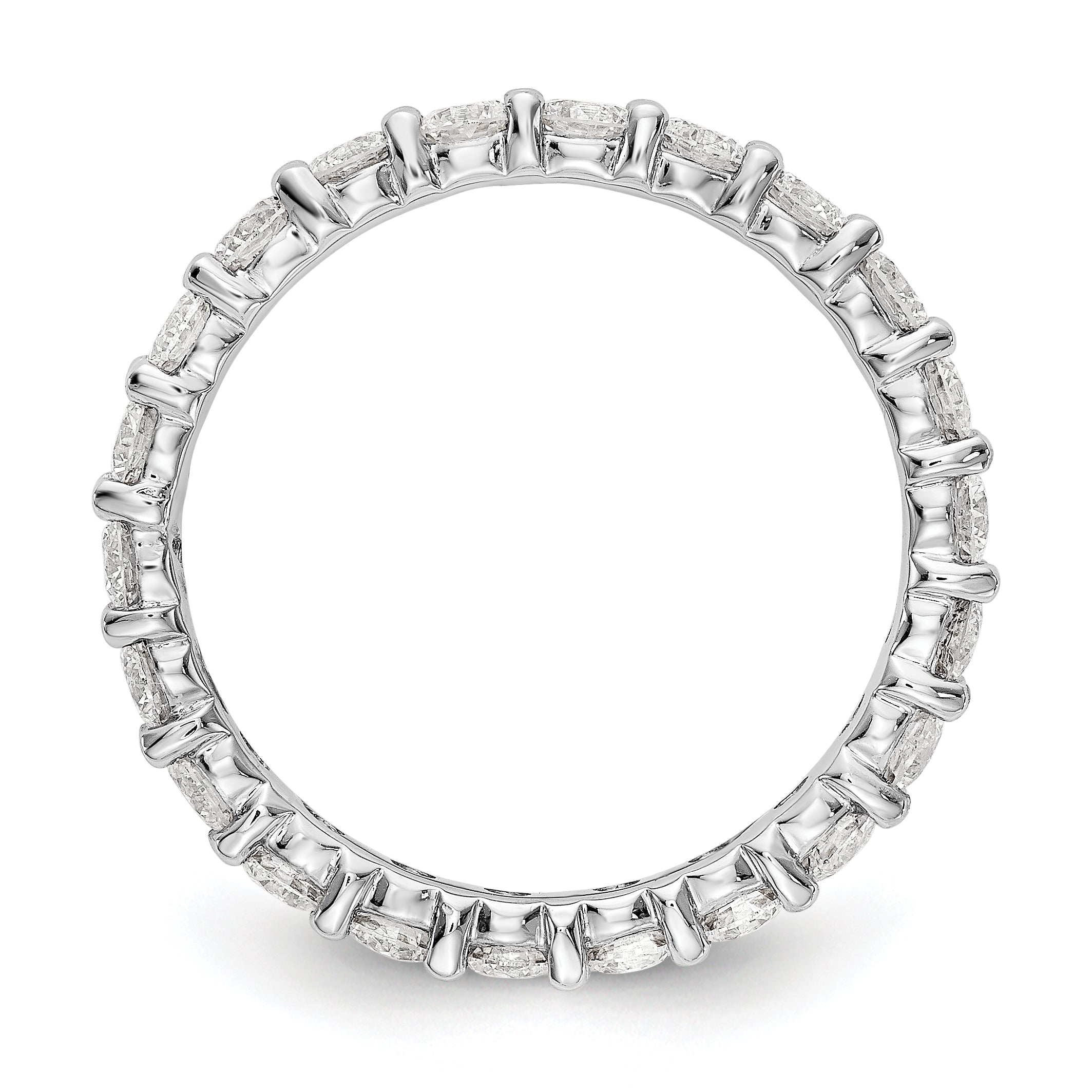 14k White Gold 2 carat Lab Grown Diamond VS/SI+ G+ Complete Size 4 Shared Prong Eternity Band Secondary image