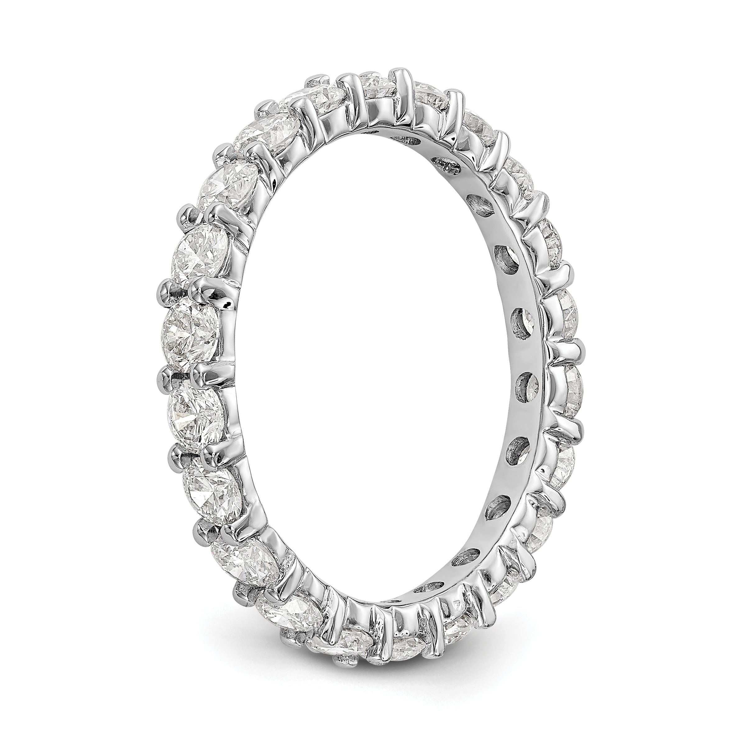 14k White Gold 2 carat Lab Grown Diamond VS/SI+ G+ Complete Size 8.5 Shared Prong Eternity Band