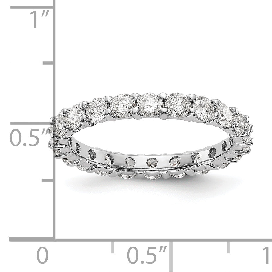 14k White Gold 2 carat Lab Grown Diamond VS/SI+ G+ Complete Size 8 Shared Prong Eternity Band