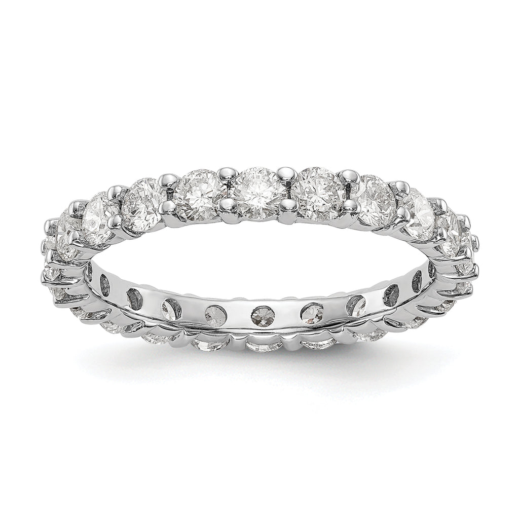 14k White Gold 2 carat Lab Grown Diamond VS/SI+ G+ Complete Size 8.5 Shared Prong Eternity Band