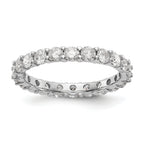 14k White Gold 2 carat Lab Grown Diamond VS/SI+ G+ Complete Size 8.5 Shared Prong Eternity Band