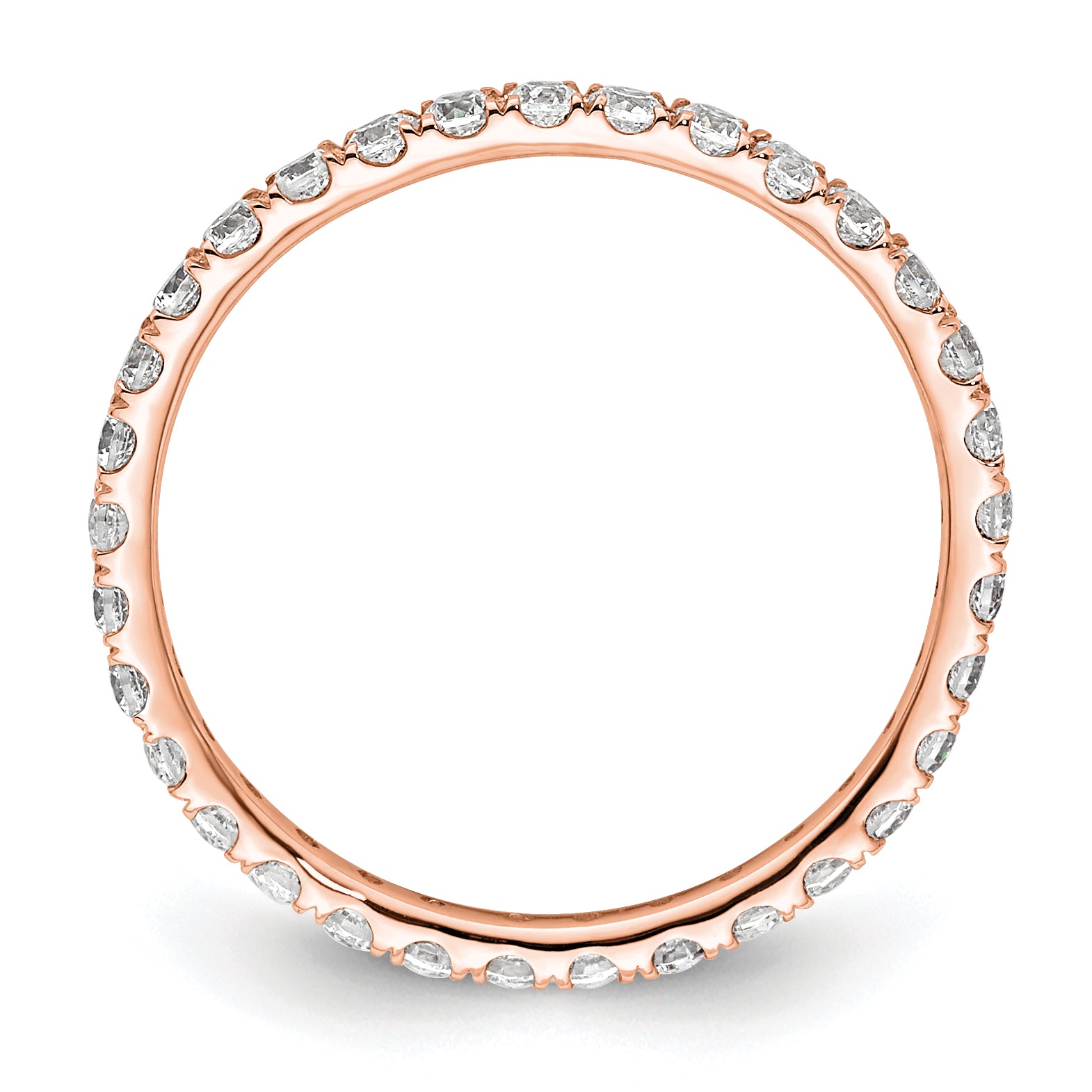 True Origin 14K Rose Gold 1/2 carat Lab Grown Diamond VS+ F+ Size 4 Complete Eternity Band Secondary image