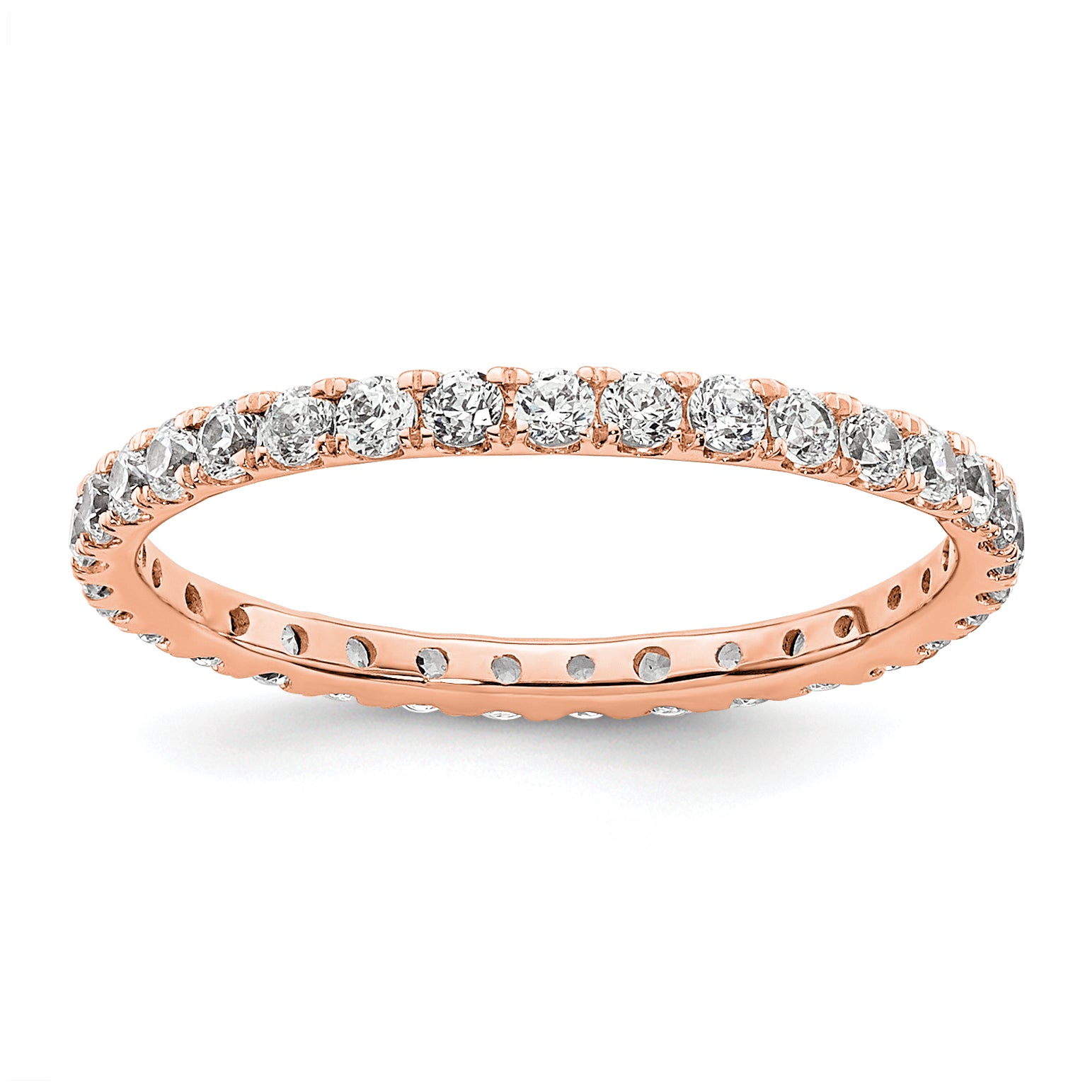 True Origin 14K Rose Gold 1/2 carat Lab Grown Diamond VS+ F+ Size 4.5 Complete Eternity Band Main image