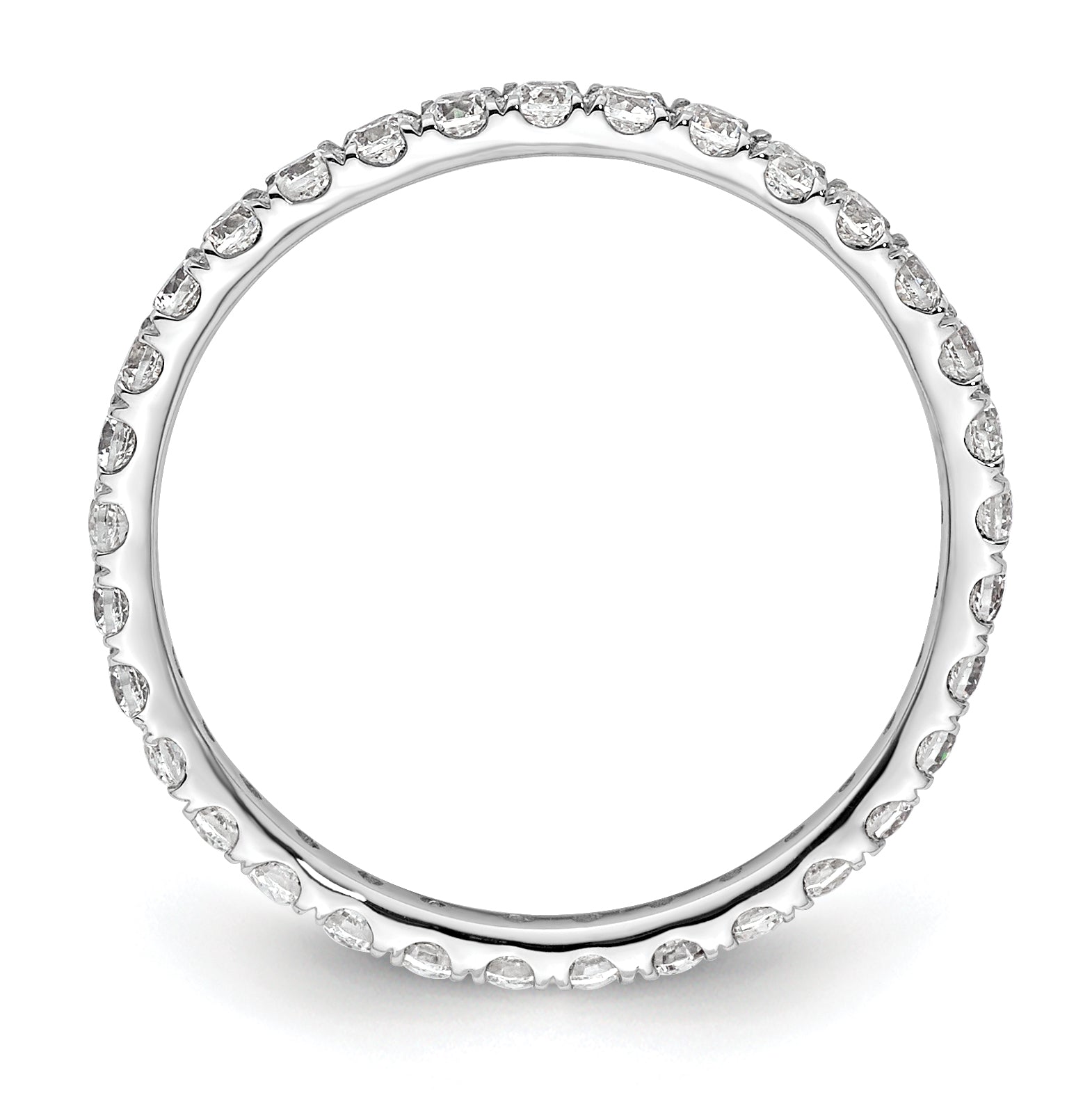 True Origin 14K White Gold 1/2 carat Lab Grown Diamond VS+ F+ Size 4.5 Complete Eternity Band