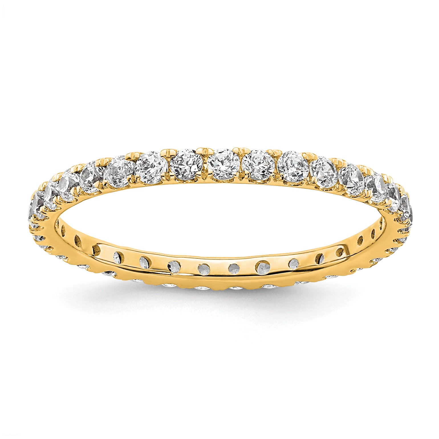 True Origin 14K Yellow Gold 1/2 carat Lab Grown Diamond VS+ F+ Size 4.5 Complete Eternity Band Main image