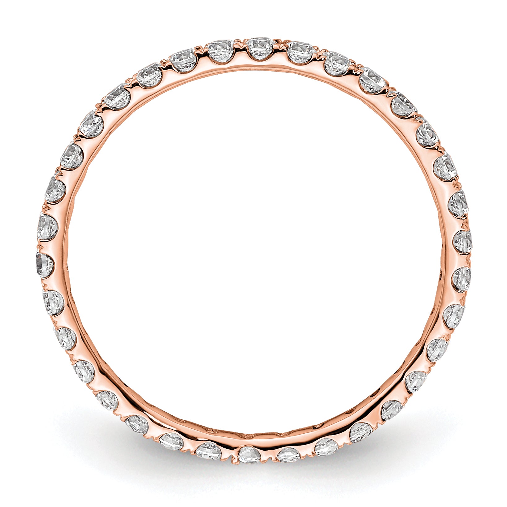 True Origin 14K Rose Gold 1/2 carat Lab Grown Diamond VS+ F+ Size 5 Complete Eternity Band Secondary image