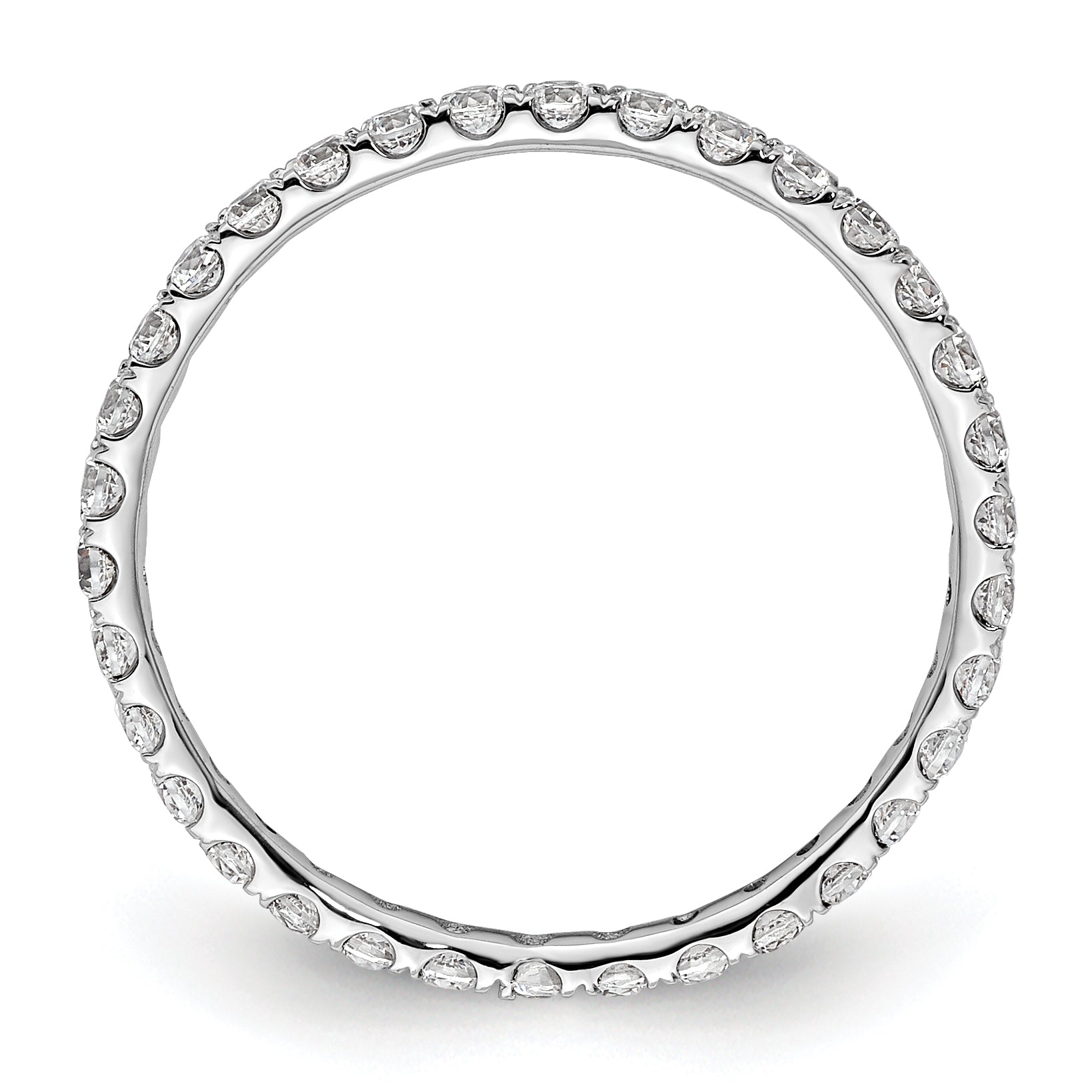 True Origin 14K White Gold 1/2 carat Lab Grown Diamond VS+ F+ Size 5 Complete Eternity Band Secondary image