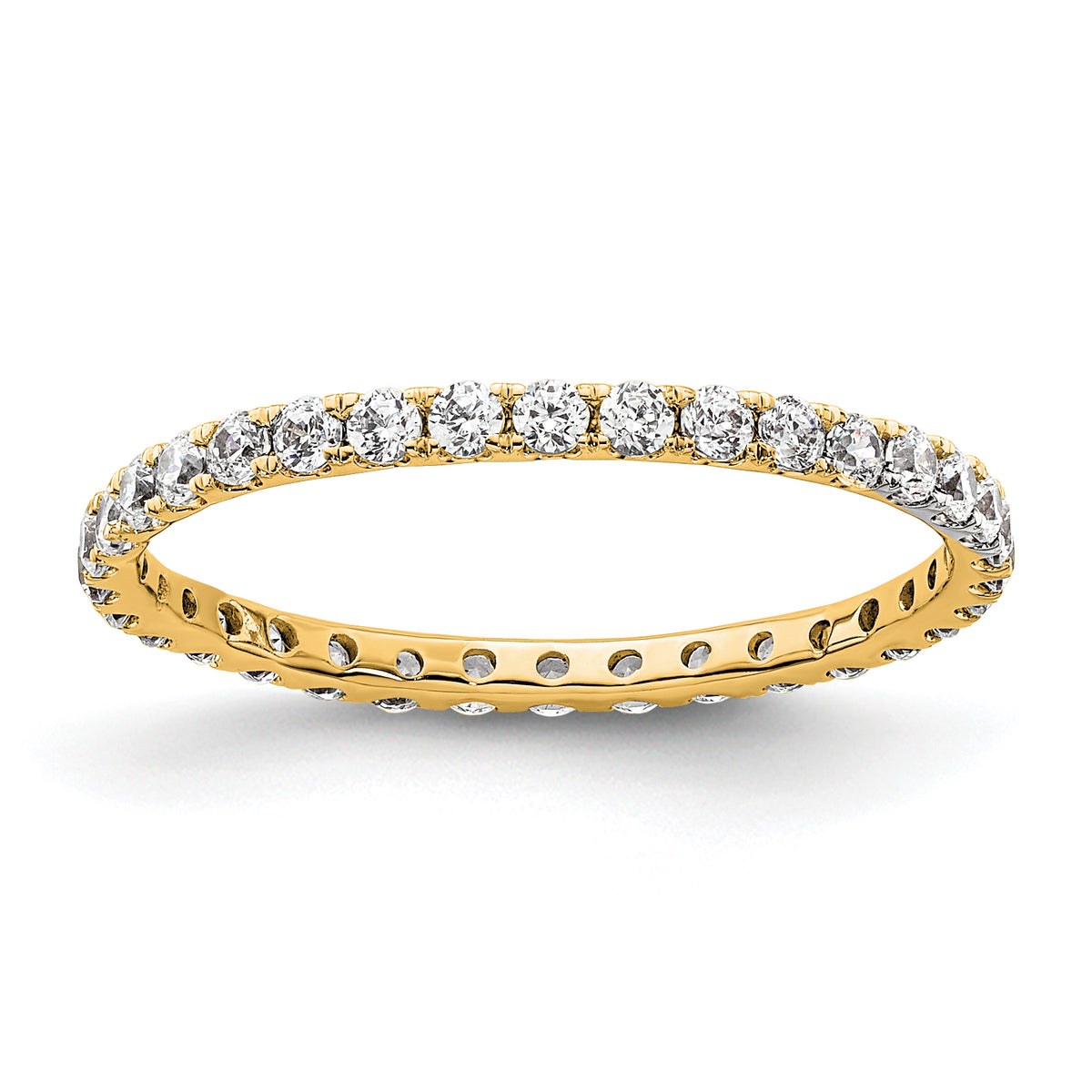 True Origin 14K Yellow Gold 1/2 carat Lab Grown Diamond VS+ F+ Size 5.5 Complete Eternity Band