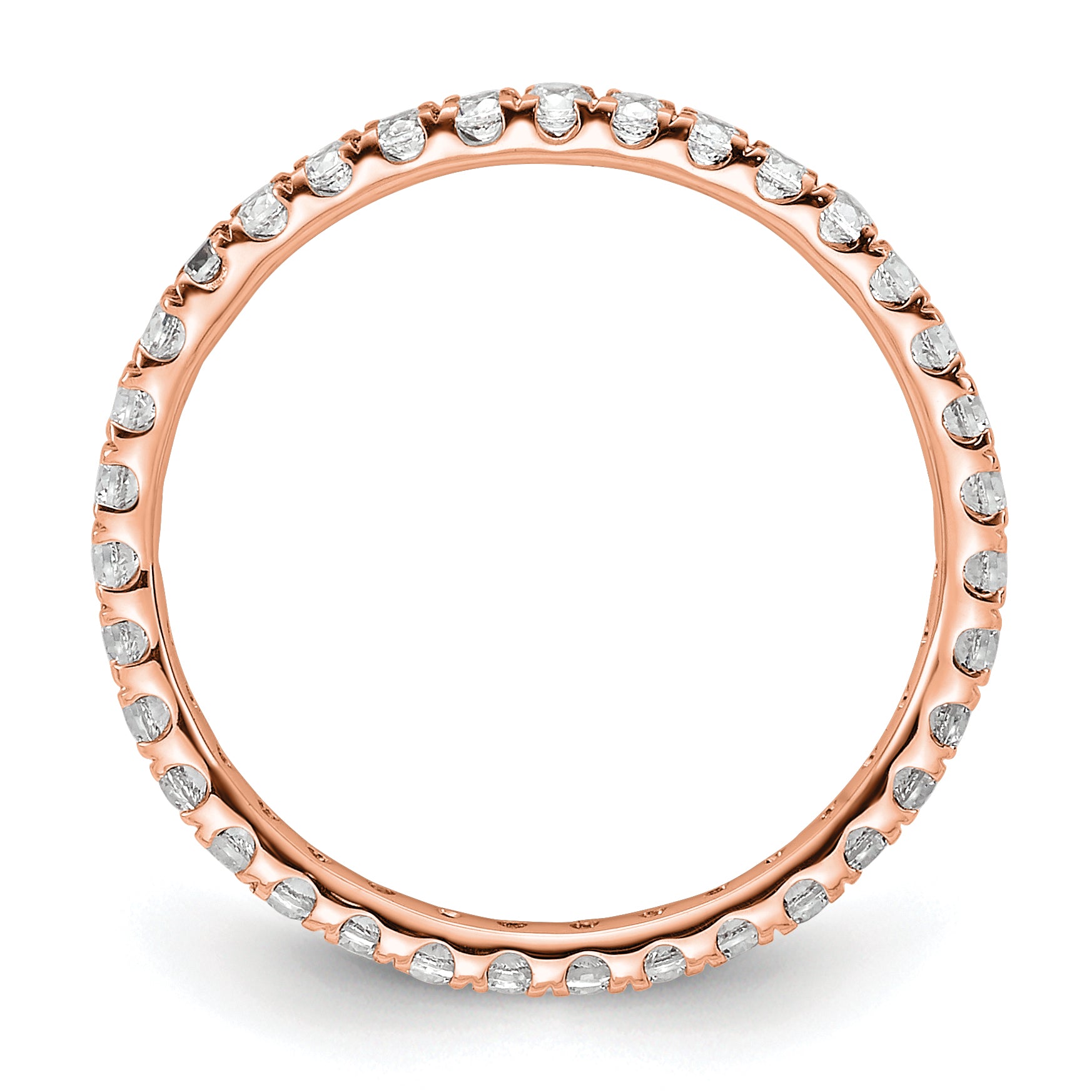 True Origin 14k Rose Gold 1/2 carat Lab Grown Diamond VS+ F+ Complete Size 6 Eternity Band Secondary image