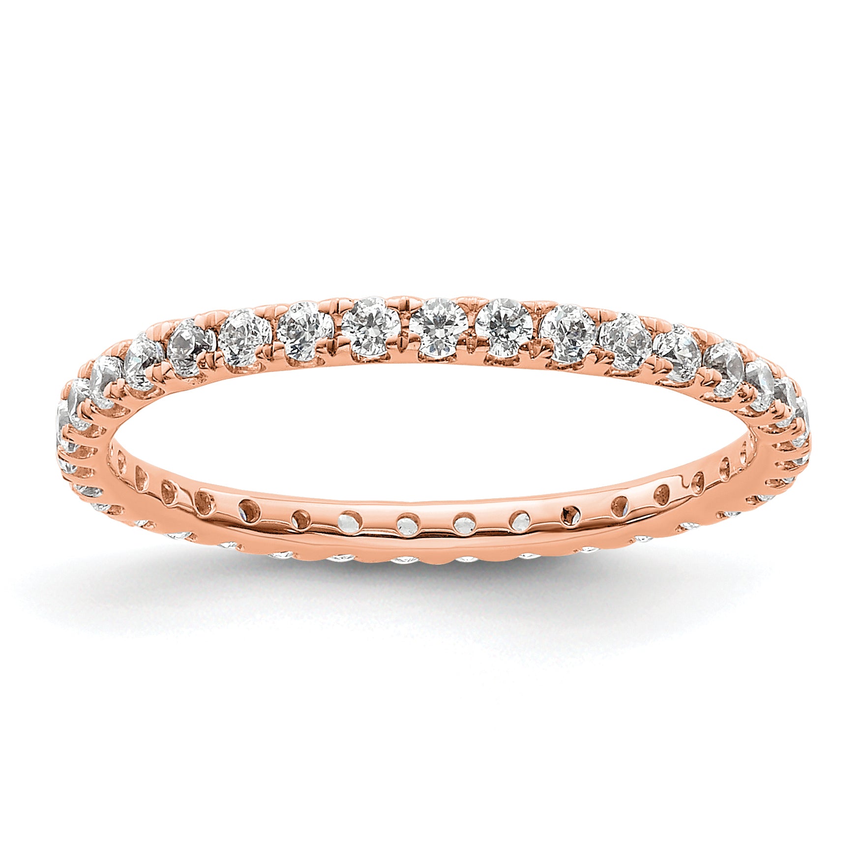 True Origin 14k Rose Gold 1/2 carat Lab Grown Diamond VS+ F+ Complete Size 6 Eternity Band Main image