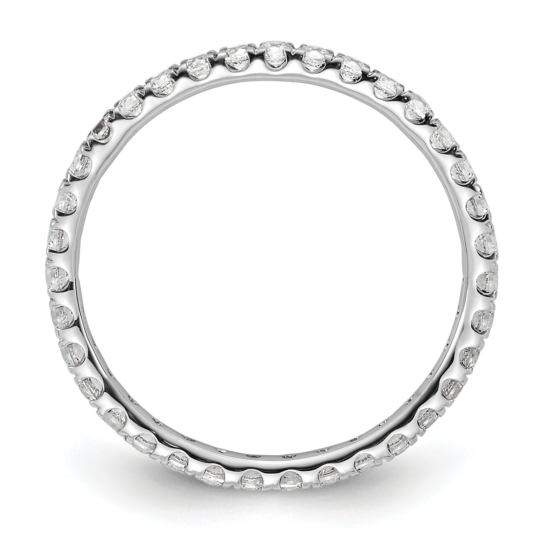 True Origin 14K White Gold 1/2 carat Lab Grown Diamond VS+ F+ Complete Size 6.5 Eternity Band Secondary image