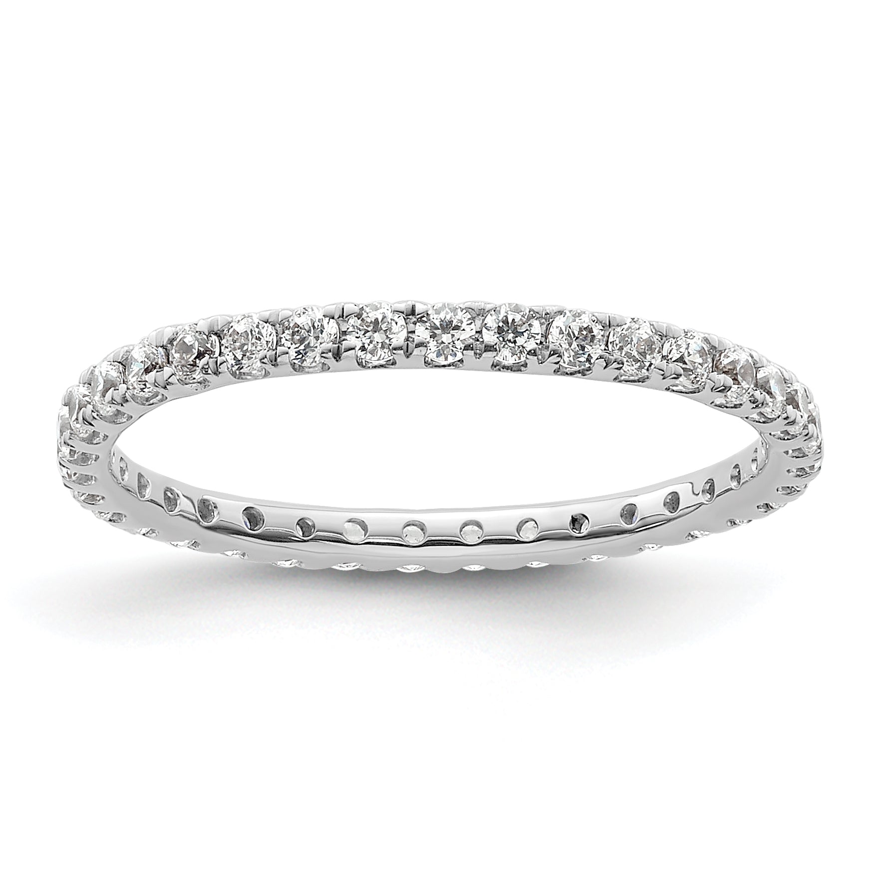 True Origin 14K White Gold 1/2 carat Lab Grown Diamond VS+ F+ Complete Size 6 Eternity Band Main image