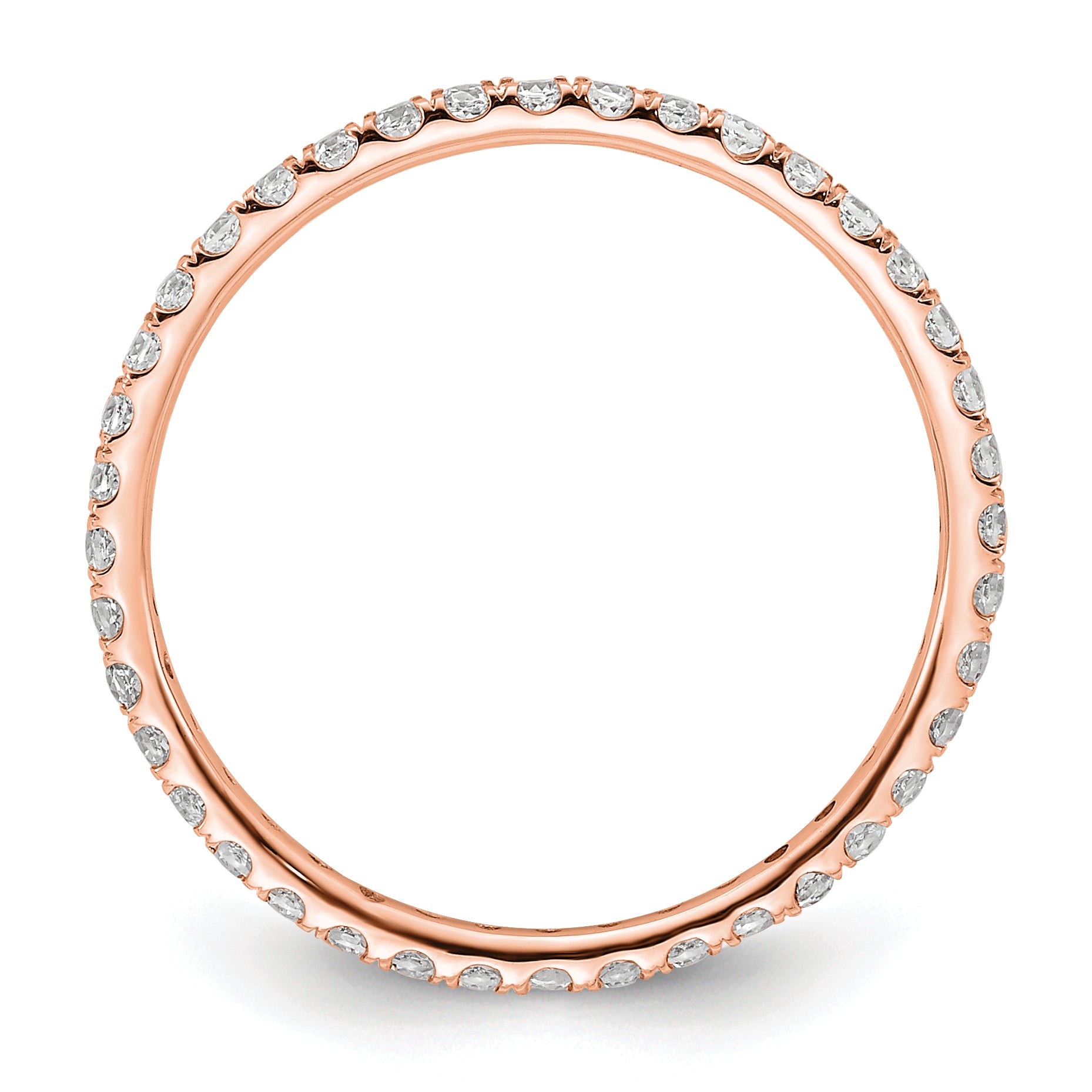 True Origin 14k Rose Gold 1/2 carat Lab Grown Diamond VS+ F+ Complete Size 8.5 Eternity Band Secondary image