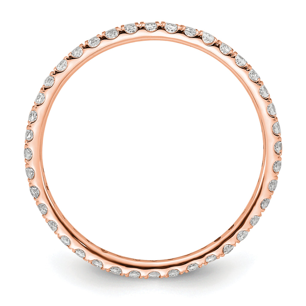 True Origin 14k Rose Gold 1/2 carat Lab Grown Diamond VS+ F+ Complete Size 8 Eternity Band