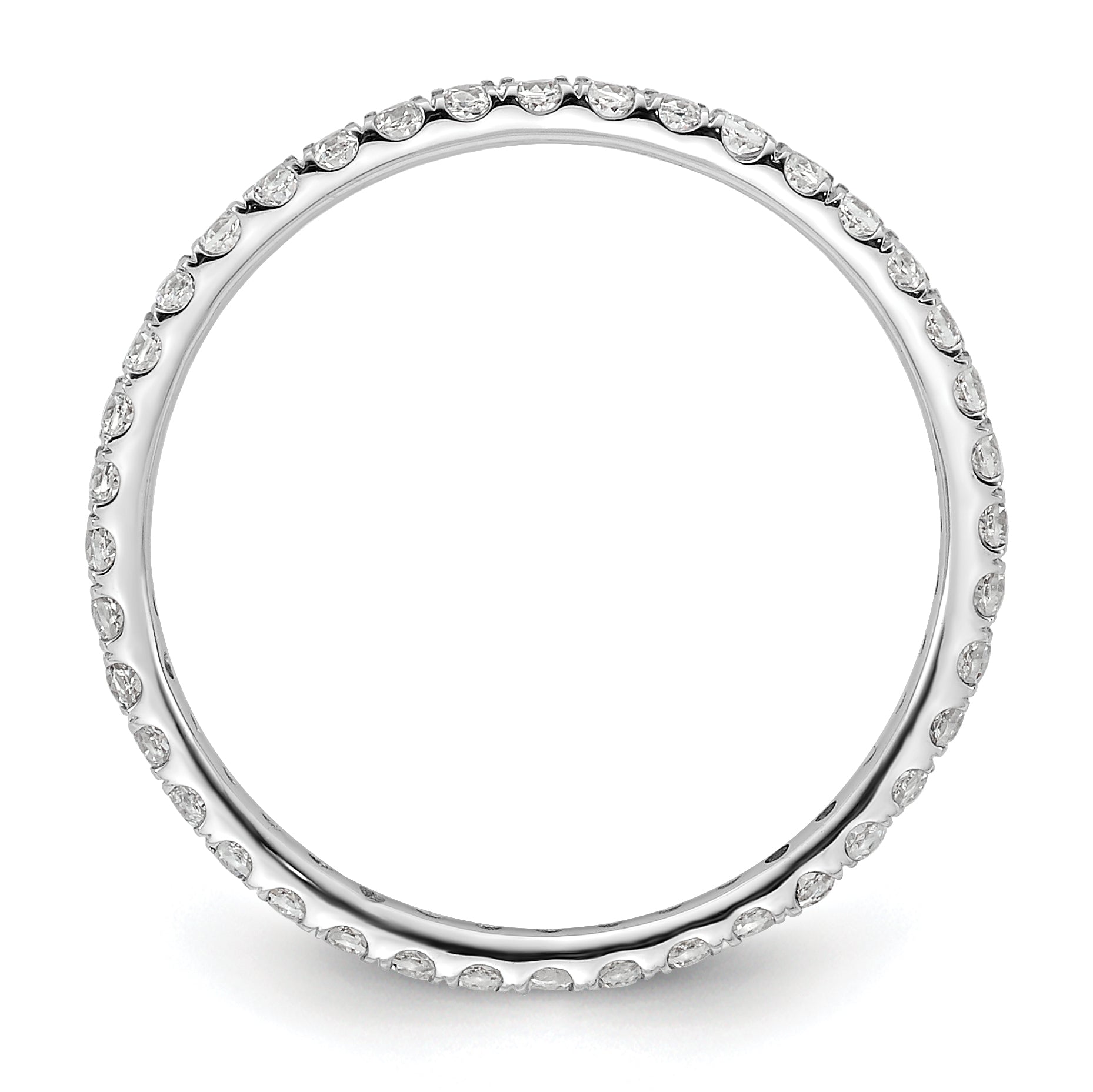 True Origin 14K White Gold 1/2 carat Lab Grown Diamond VS+ F+ Complete Size 8.5 Eternity Band Secondary image